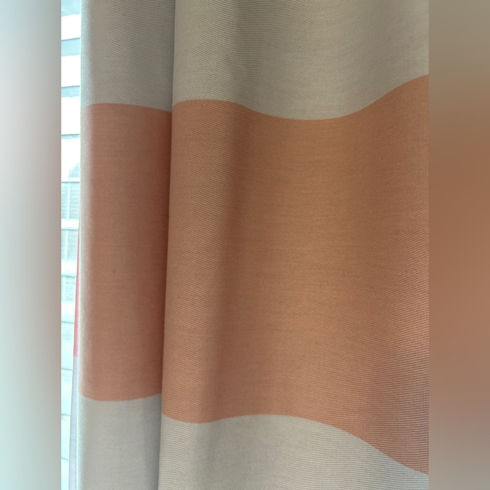 Pink and White Blackout Curtain Panels (2) 84” - Picture 6 of 6